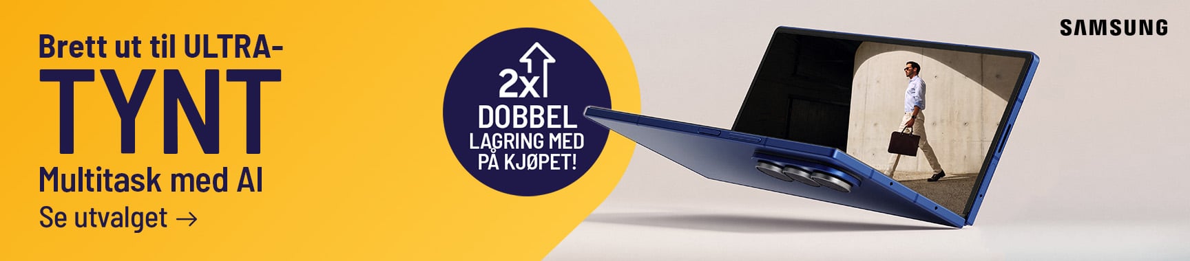 Kjøp en Galaxy Z Fold7 eller Z Flip7 før 3. august 2025 og få dobbel lagringsplass med på kjøpet.
